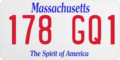 MA license plate 178GQ1