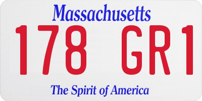 MA license plate 178GR1