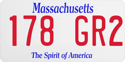 MA license plate 178GR2