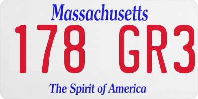 MA license plate 178GR3