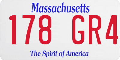 MA license plate 178GR4