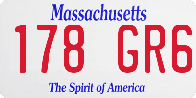 MA license plate 178GR6