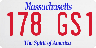 MA license plate 178GS1