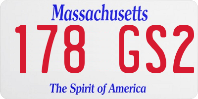 MA license plate 178GS2