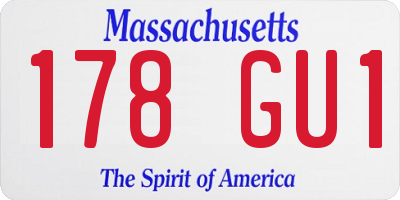 MA license plate 178GU1