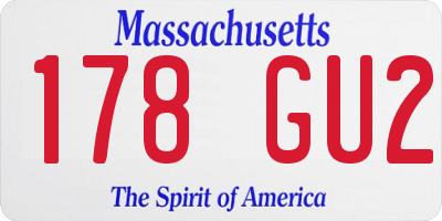 MA license plate 178GU2