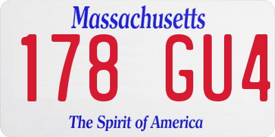 MA license plate 178GU4