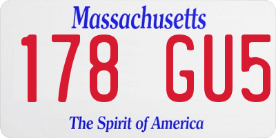 MA license plate 178GU5