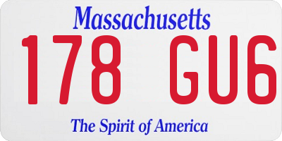 MA license plate 178GU6