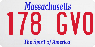 MA license plate 178GV0