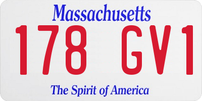 MA license plate 178GV1