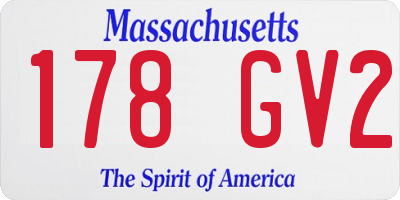 MA license plate 178GV2