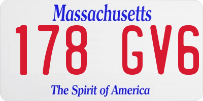 MA license plate 178GV6