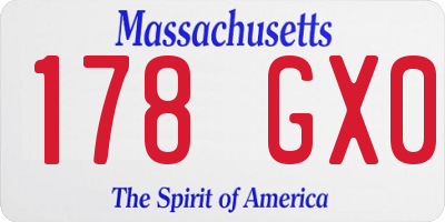 MA license plate 178GX0