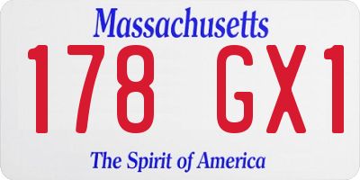 MA license plate 178GX1