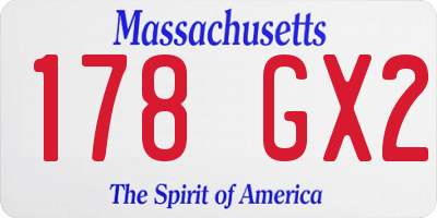 MA license plate 178GX2