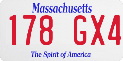 MA license plate 178GX4