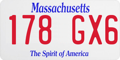 MA license plate 178GX6