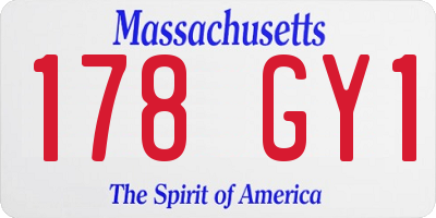 MA license plate 178GY1