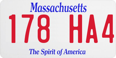 MA license plate 178HA4