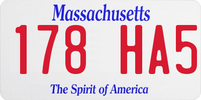 MA license plate 178HA5