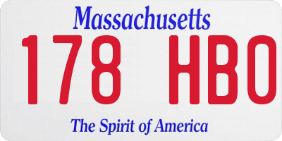 MA license plate 178HB0
