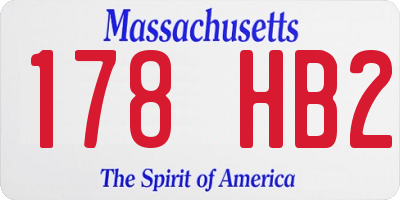 MA license plate 178HB2