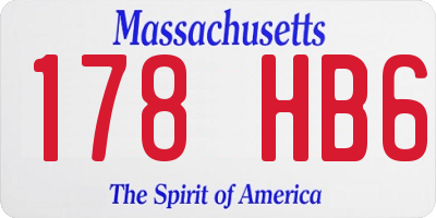 MA license plate 178HB6