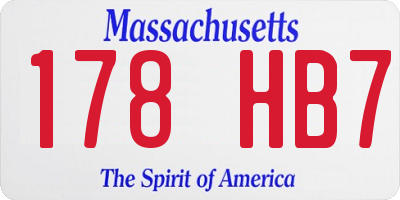 MA license plate 178HB7