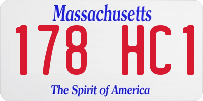MA license plate 178HC1