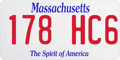 MA license plate 178HC6