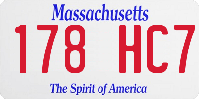 MA license plate 178HC7