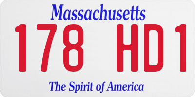 MA license plate 178HD1