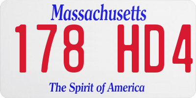 MA license plate 178HD4