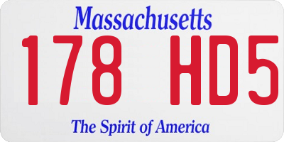 MA license plate 178HD5