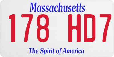 MA license plate 178HD7
