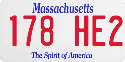 MA license plate 178HE2