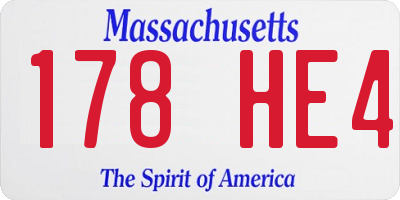 MA license plate 178HE4