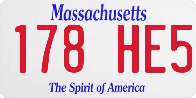 MA license plate 178HE5