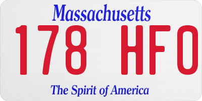 MA license plate 178HF0