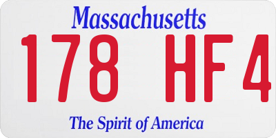 MA license plate 178HF4