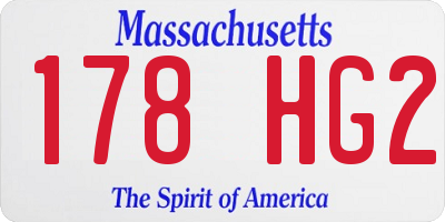 MA license plate 178HG2