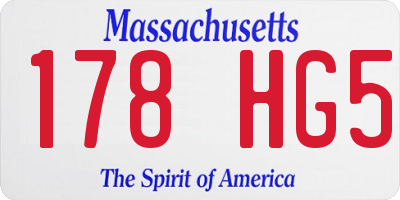 MA license plate 178HG5