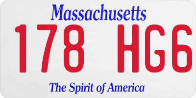 MA license plate 178HG6
