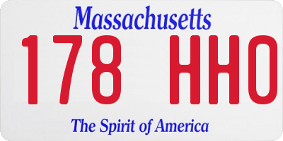 MA license plate 178HH0