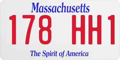 MA license plate 178HH1