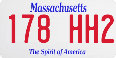 MA license plate 178HH2