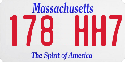 MA license plate 178HH7