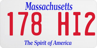 MA license plate 178HI2