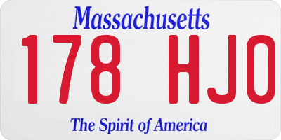 MA license plate 178HJ0